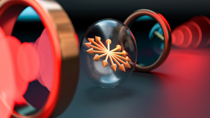 Anregung der Spins von Phosphor-Atomen in Silizium mit Mikrowellen-Pulsen