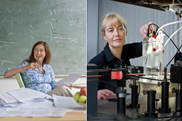 Female professors at work in the Physics Department