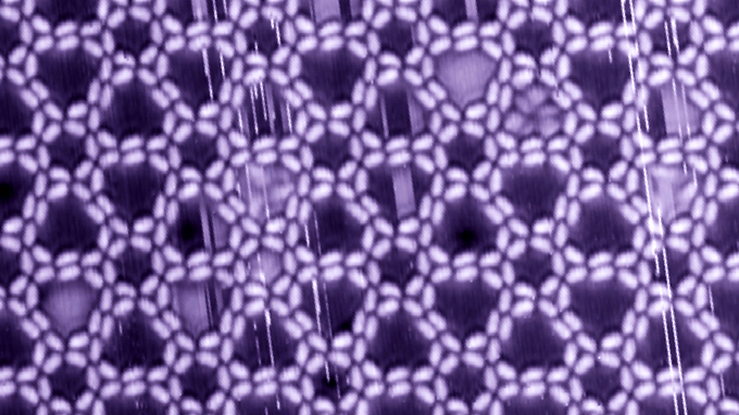 Complex supramolecular nano-structure on a silver surface.