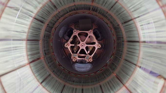 View from bottom into the GERDA experiment