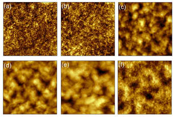 Atomic force microscopic images show the different structures in films