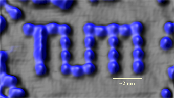 TUM logo generated by single atom manipulation